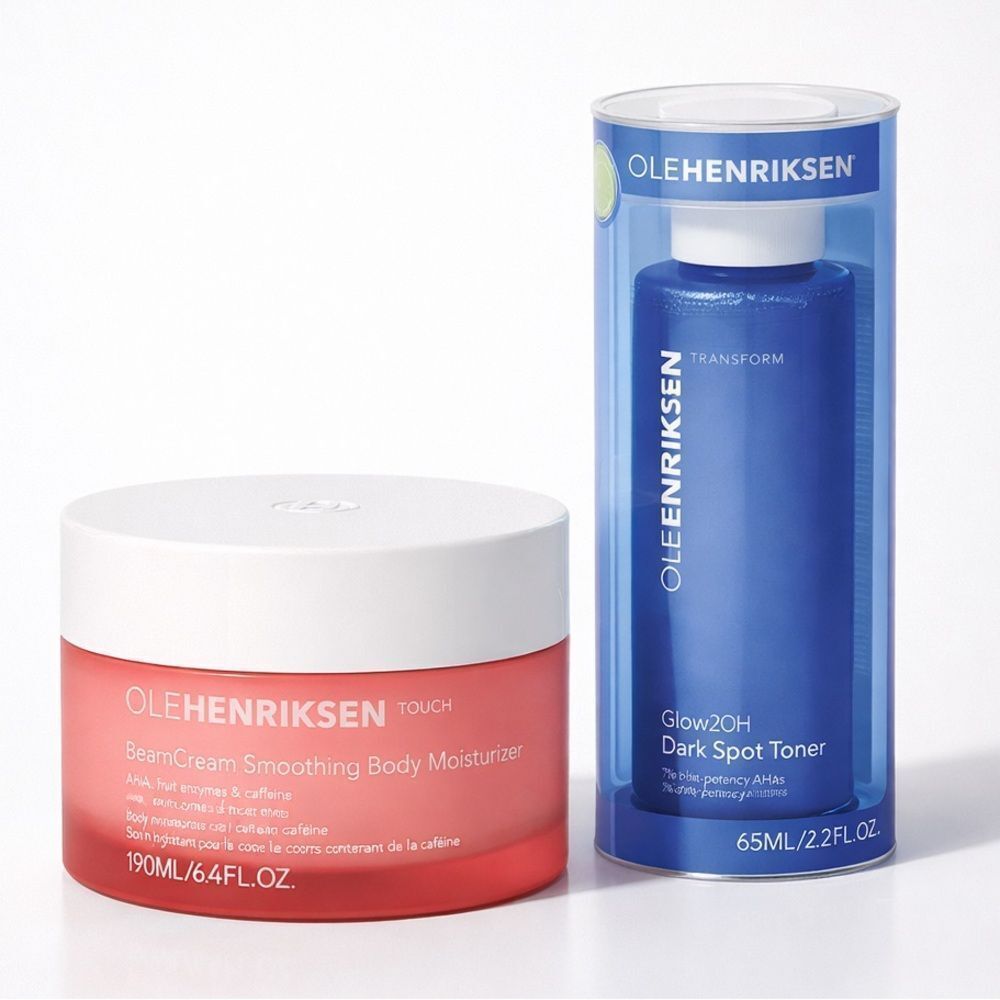 Ole Henriksen Glow2OH Toner 65mL + BeamCream Body Moisturizer 190mL NEW Bundle